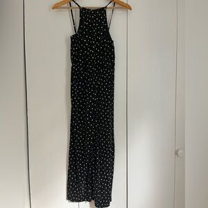 Topshop Black Jumpsuit with White Dots